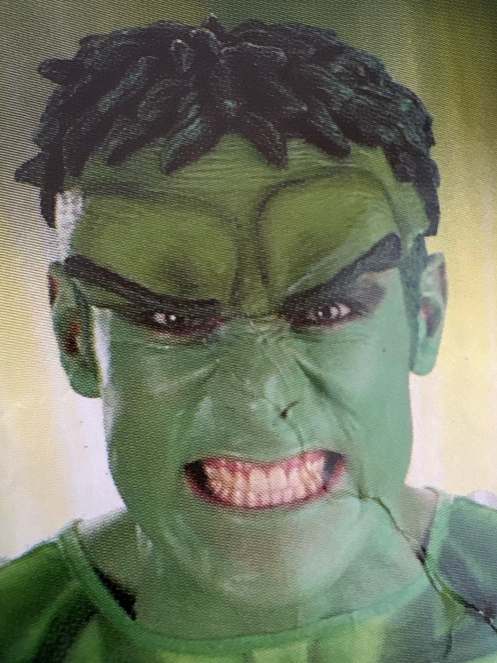 Green Hulk partial face mask adult